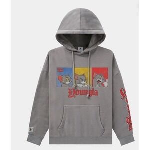 YoungLA #W528 Tom & Jerry Pullover Oversized Hoodie Gray Medium SOLD OUT New